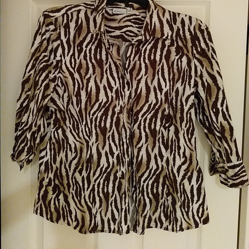Blouse with 3/4 sleeves size XL in browns